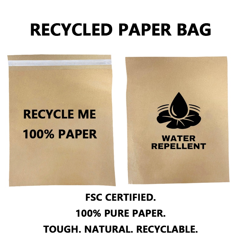 Self Adhesive Closer ဖြင့် စိတ်ကြိုက်ပြန်လည်အသုံးပြုနိုင်သော Kraft စက္ကူအိတ်