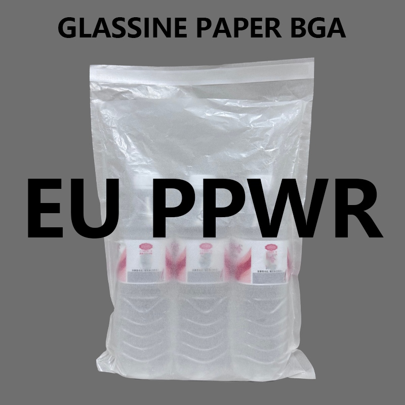 EU PPWR အဆင်သင့် စိတ်ကြိုက် Glassine စက္ကူအိတ် 100% Pure Paper Plastic Free ထုပ်ပိုးခြင်း။