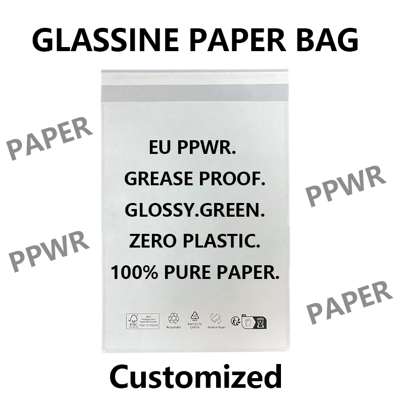 EU PPWR အဆင်သင့် Glassine စက္ကူအိတ် | 100% Pure Paper Plastic-Free ထုပ်ပိုးမှု