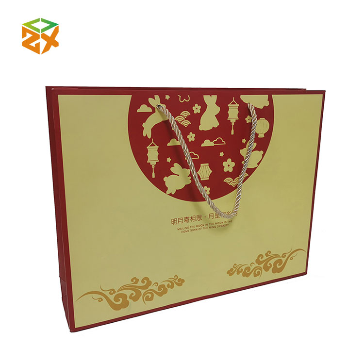 လက်ကိုင်ပါရှိသော Mooncake လက်ဆောင်အိတ်